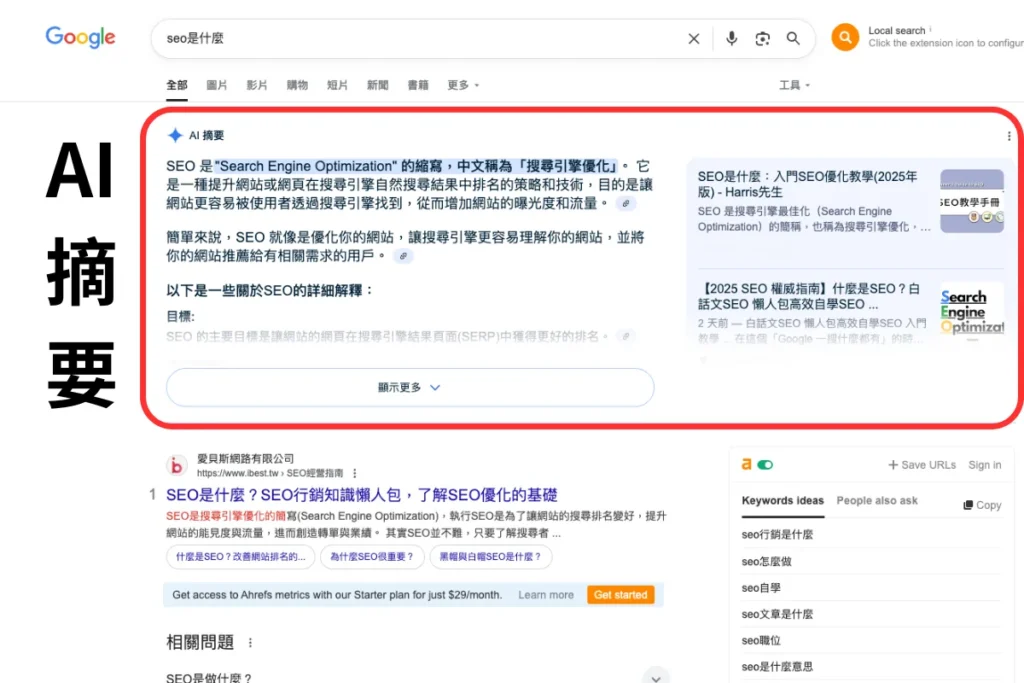 Google AI 摘要