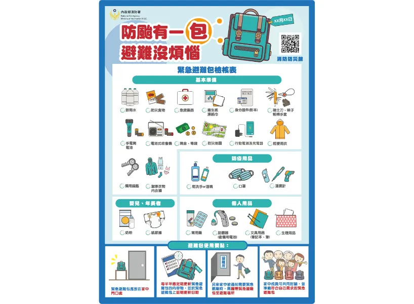 防颱避難包物資準備