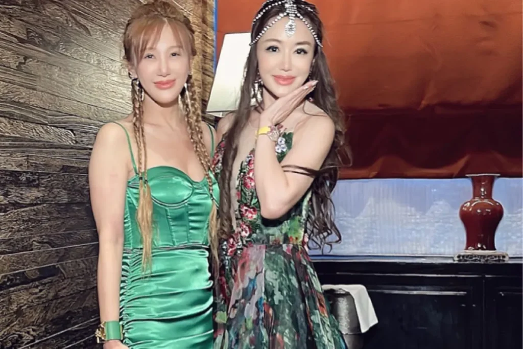 帝寶貴婦李珍妮（右），王姓名媛王子苓（左）/ *圖片取自李珍妮Facebook