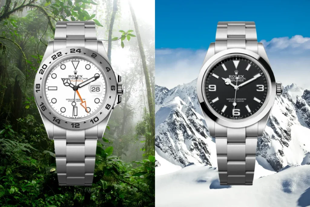 Rolex Explorer 系列（Explorer II左 / Explorer36、40）
