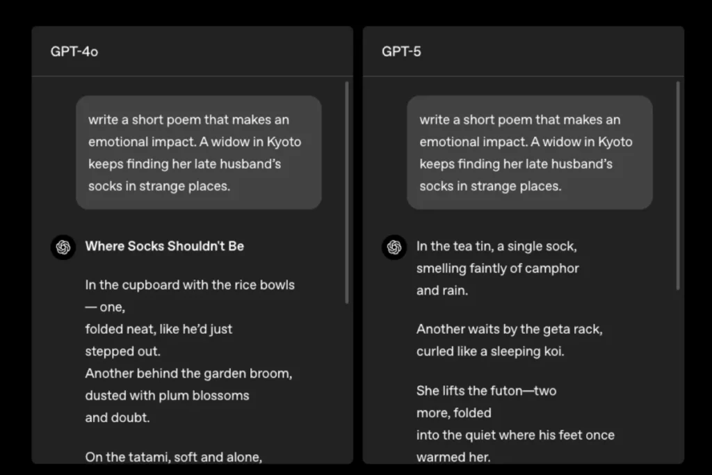 OpenAI 使用相同提示詞，讓 GPT-4o 與 GPT-5 撰寫各類型文學 