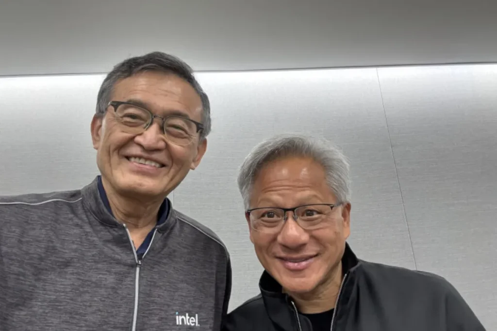 NVDIA 和 Intel CEO 合影
