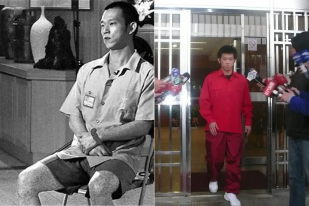 顏正國入獄沉澱十年（左）終於在 2012 假釋出獄（右）