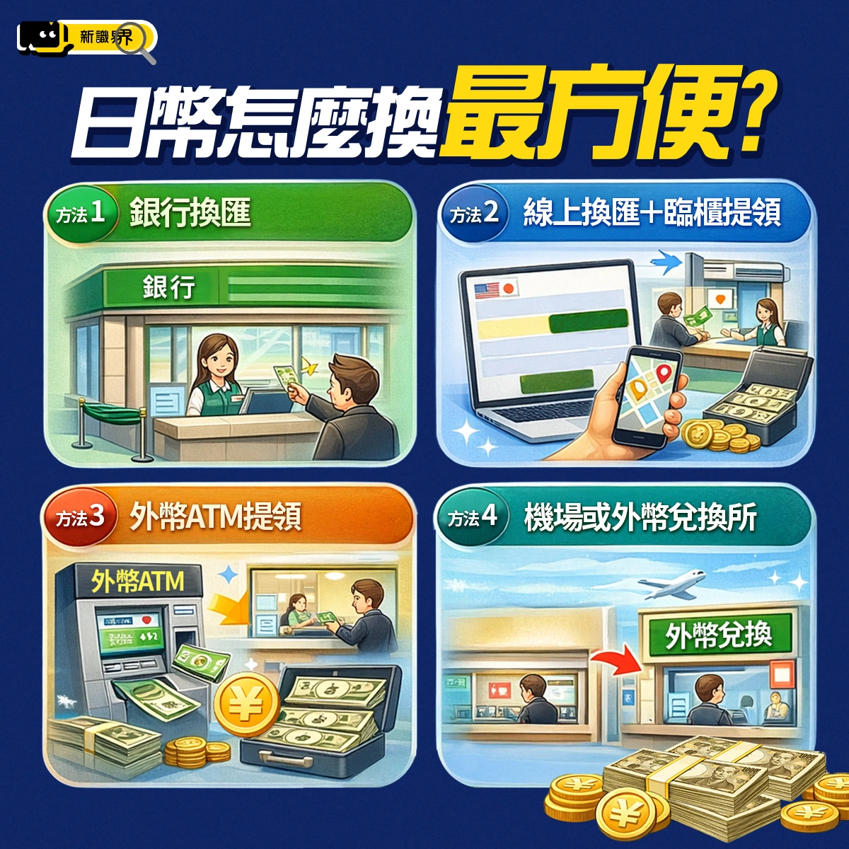 換日幣 4 種方法哪種最方便?