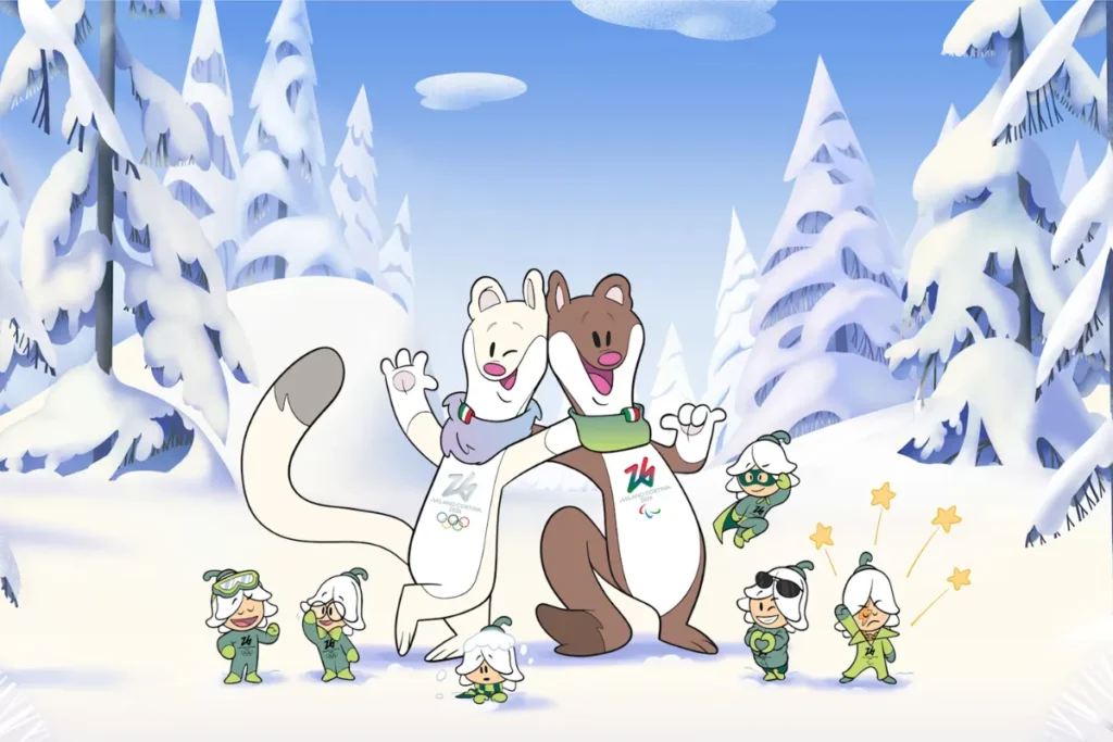 2026 冬奧吉祥物是兩隻雪貂象徵雙城主辦