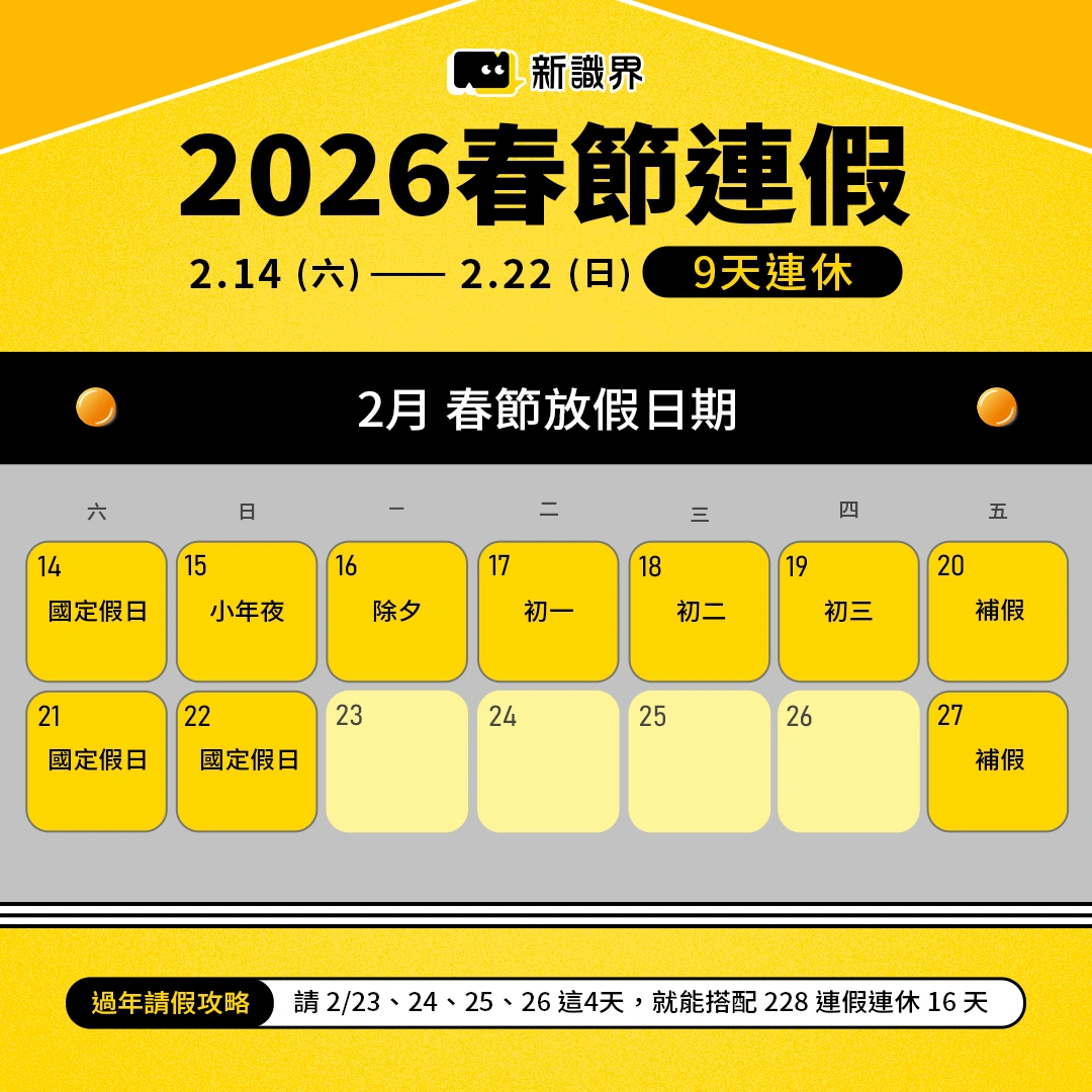 2026春節連假