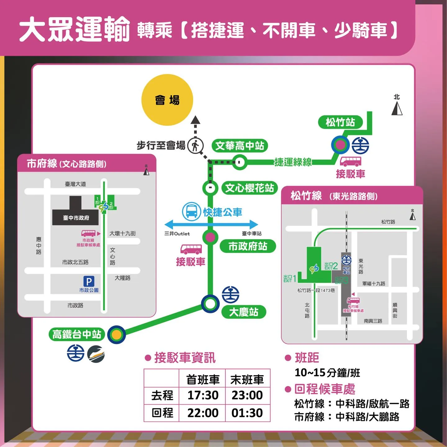 臺中最強跨年夜接駁路線