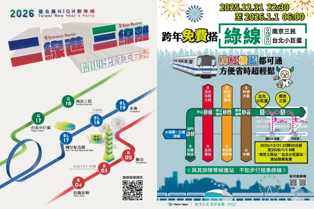 臺北跨年捷運疏運措施
