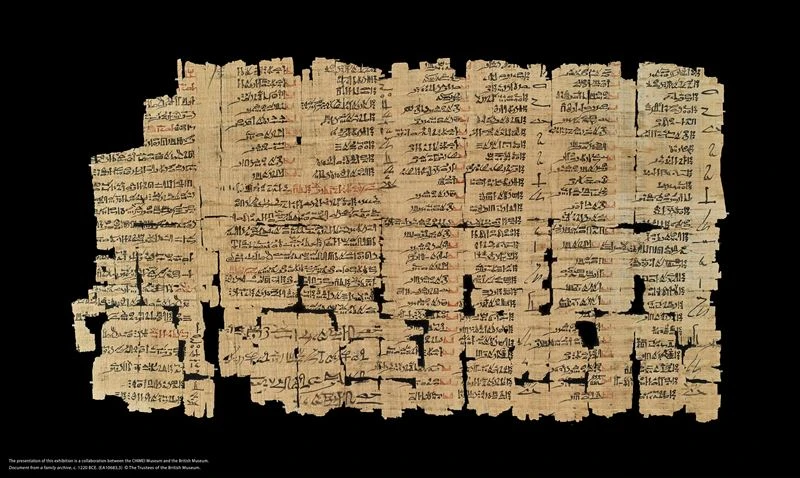 台南奇美博物館《埃及之王：法老》文物：卡疊石戰役文書與解夢書（莎草紙）