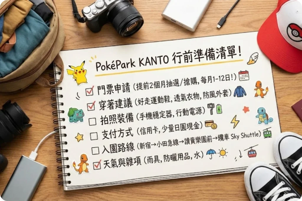 出發前先筆記:寶可夢樂園行前準備清單!