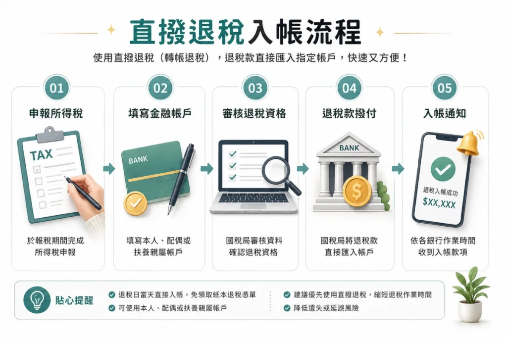 直撥或轉帳退稅流程