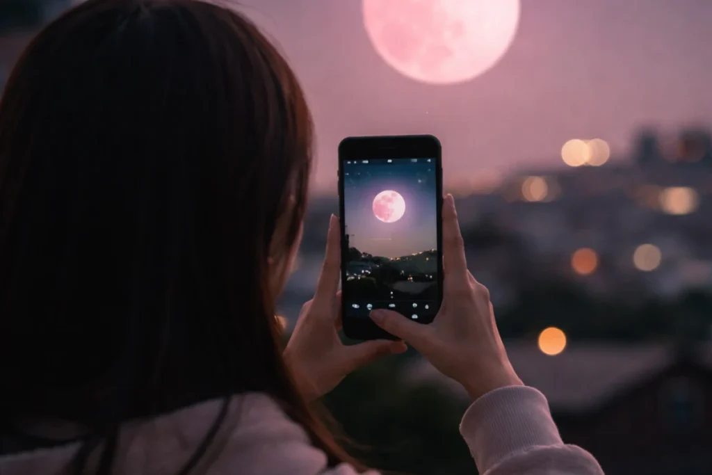 粉紅月亮怎麼拍