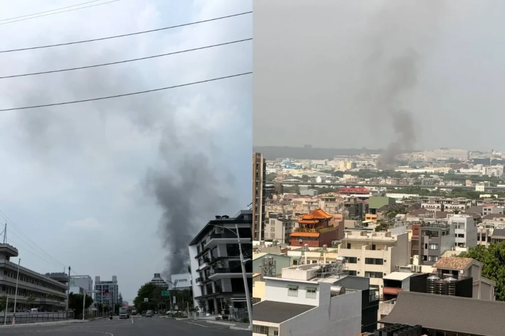 台中火災 4/21 工業區早上再次冒出濃煙