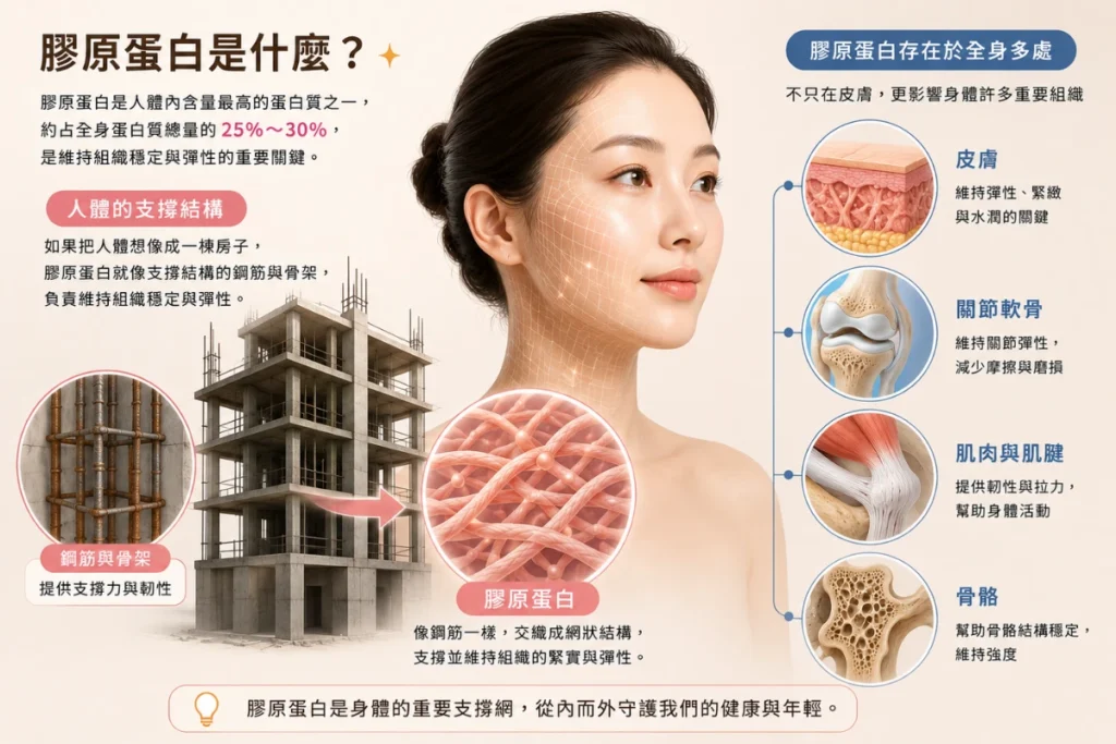膠原蛋白是體內含量最高的蛋白質之一