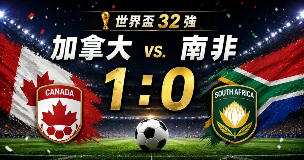 南非對加拿大 0：1！地主國加拿大傷停補時絕殺，隊史首闖世界盃16強