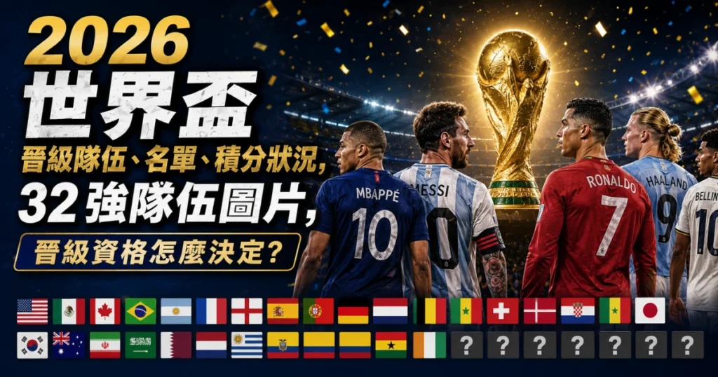 2026 世界盃晉級隊伍、名單、積分狀況，32 強隊伍圖片，晉級資格怎麼決定？