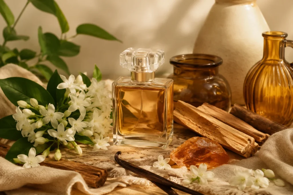 玫瑰通常更容易呈現粉感與果香，茉莉香水則較常有明亮白花、茶香或柔甜氣息。