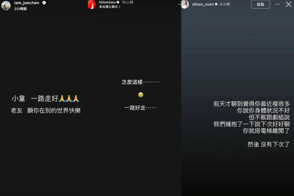 左起陳喬恩、王瞳、璟宣分別在限時動態送別王凱