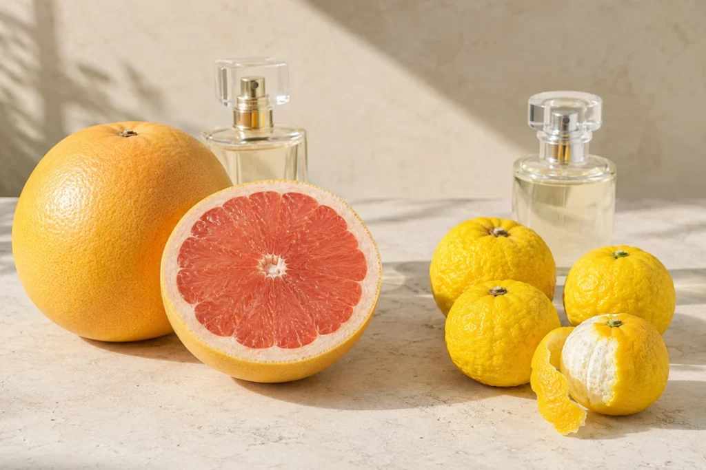 葡萄柚香水與柚子香水一樣嗎?英文標示 Grapefruit 對應葡萄柚;前一篇柚子香水討論的是 Yuzu 主題