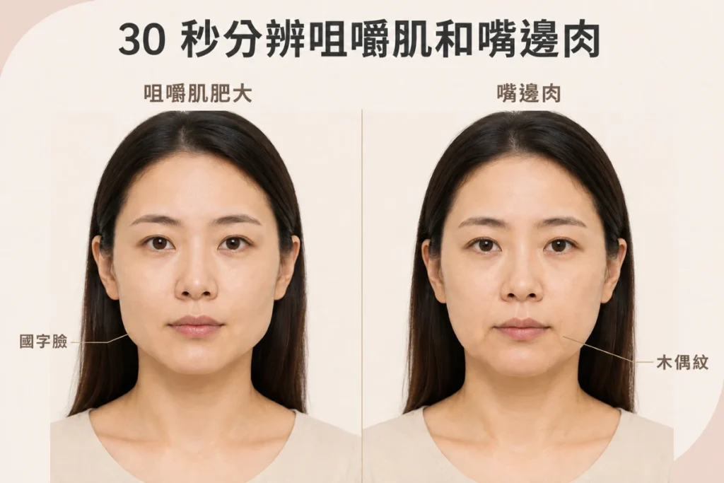 咀嚼肌嘴邊肉差異對照