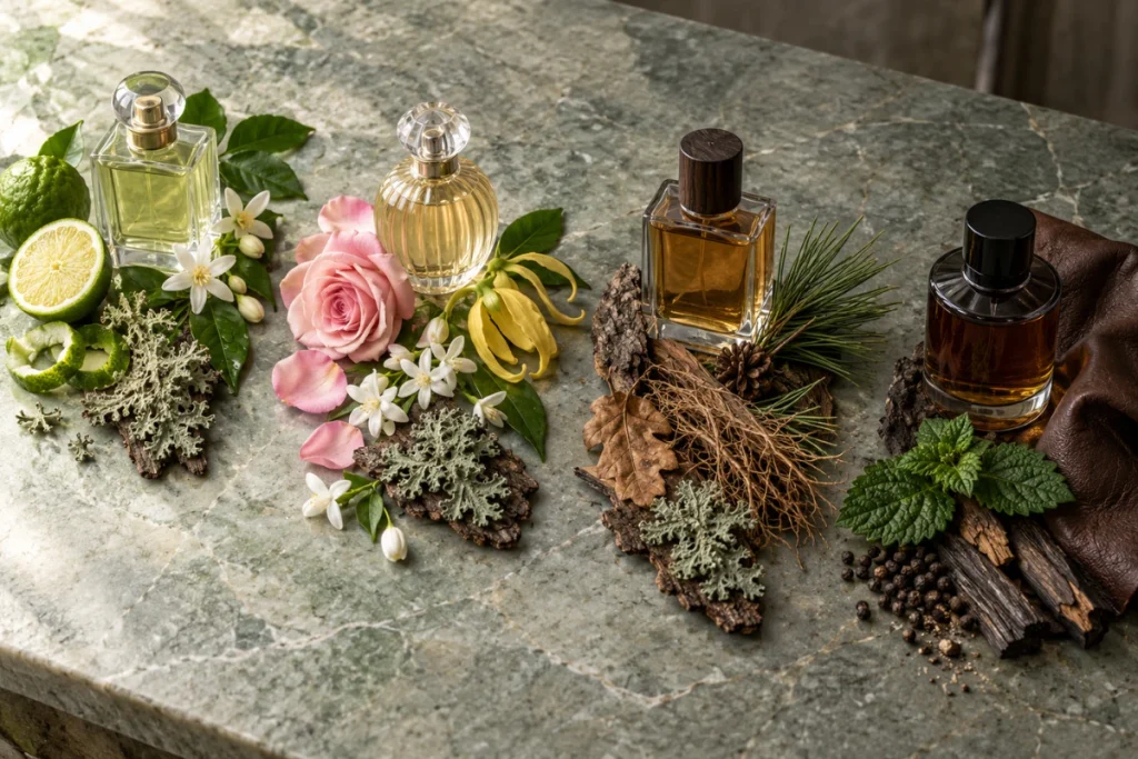 橡木苔香水常見四種方向：清爽西普、花香西普、森林木質、深色皮革