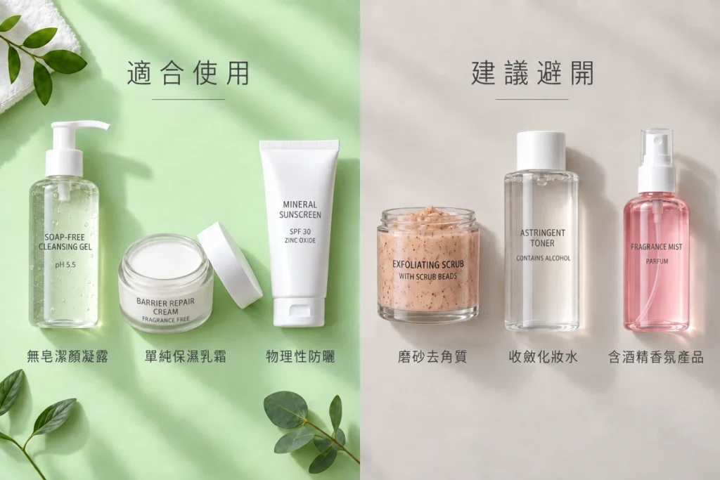 酒糟肌保養品成分要單純、避免刺激性成分