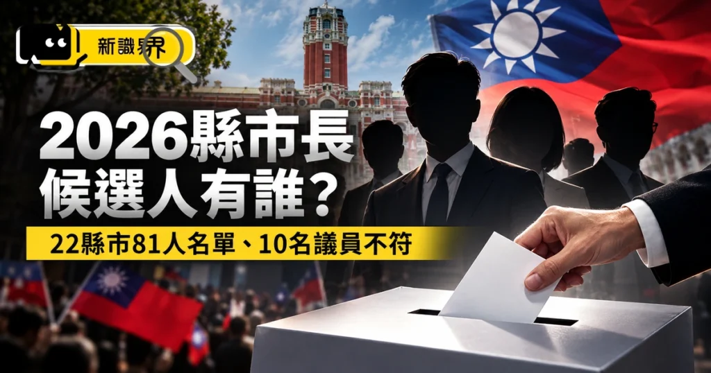 2026縣市長候選人有誰？22縣市81人名單、10名議員不符