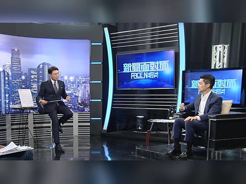 謝震武在新聞面對面攝影棚專訪蔣萬安